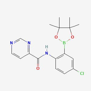 molecular formula C17H19BClN3O3 B15500037 N-[4-chloro-2-(4,4,5,5-tetramethyl-1,3,2-dioxaborolan-2-yl)phenyl]pyrimidine-4-carboxamide 