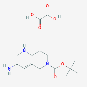 molecular formula C15H23N3O6 B15500282 tert-Butyl 3-amino-1,7,8,8a-tetrahydro-1,6-naphthyridine-6(5H)-carboxylate oxalate 