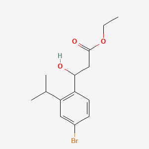 molecular formula C14H19BrO3 B15500406 Ethyl 3-(4-bromo-2-isopropylphenyl)-3-hydroxypropanoate 