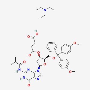 molecular formula C45H56N6O10 B15500481 N2-Isobutyryl-5'-O-(4,4'-dimethoxytrityl)-2'-deoxyguanosine-3'-O-succinate, triethylamine salt CAS No. 402944-21-2