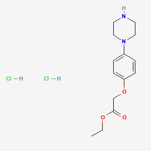 molecular formula C14H22Cl2N2O3 B15500713 Ethyl 2-(4-(piperazin-1-yl)phenoxy)acetate dihydrochloride 