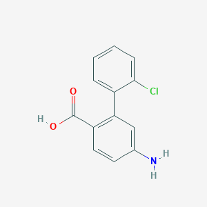 molecular formula C13H10ClNO2 B15500766 5-Amino-2'-chloro-[1,1'-biphenyl]-2-carboxylic acid 