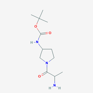 molecular formula C12H23N3O3 B15501108 tert-butyl N-[1-(2-aminopropanoyl)pyrrolidin-3-yl]carbamate 