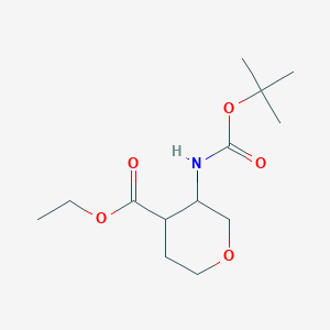 molecular formula C13H23NO5 B15501210 Ethyl 3-[(2-methylpropan-2-yl)oxycarbonylamino]oxane-4-carboxylate 