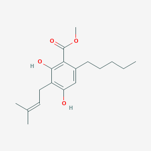 molecular formula C18H26O4 B15501429 Methyl 2,4-dihydroxy-3-(3-methylbut-2-en-1-yl)-6-pentylbenzoate 