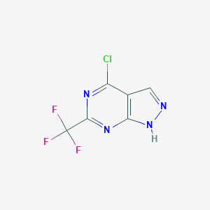 molecular formula C6H2ClF3N4 B155016 4-Chloro-6-(trifluoromethyl)-1h-pyrazolo[3,4-d]pyrimidine CAS No. 1780-80-9