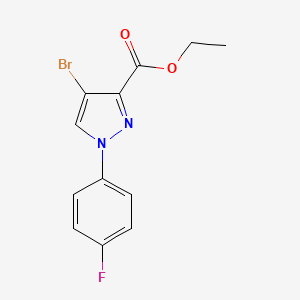 molecular formula C12H10BrFN2O2 B15501640 ethyl 4-bromo-1-(4-fluorophenyl)-1H-pyrazole-3-carboxylate 
