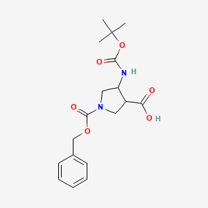 molecular formula C18H24N2O6 B15501897 cis-1-[(Benzyloxy)carbonyl]-4-{[(tert-butoxy)carbonyl]amino}pyrrolidine-3-carboxylic acid 