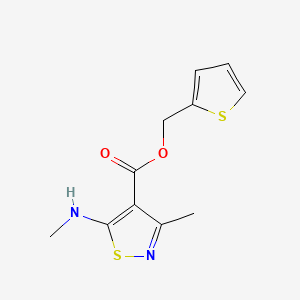 molecular formula C11H12N2O2S2 B15501921 Thiophen-2-ylmethyl 3-methyl-5-(methylamino)isothiazole-4-carboxylate 