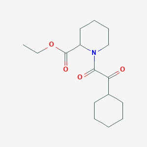 molecular formula C16H25NO4 B15502062 Ethyl 1-(2-cyclohexyl-2-oxoacetyl)piperidine-2-carboxylate 