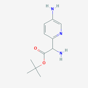 molecular formula C11H17N3O2 B15502067 Tert-butyl 2-amino-2-(5-aminopyridin-2-yl)acetate 
