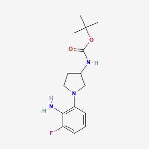 molecular formula C15H22FN3O2 B15502121 tert-butyl N-[1-(2-amino-3-fluorophenyl)pyrrolidin-3-yl]carbamate 