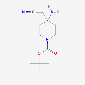 molecular formula C12H21N3O2 B15502153 tert-Butyl 4-amino-4-(cyanomethyl)piperidine-1-carboxylate 