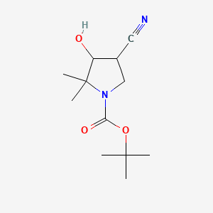 molecular formula C12H20N2O3 B15502544 tert-Butyl 4-cyano-3-hydroxy-2,2-dimethylpyrrolidine-1-carboxylate 