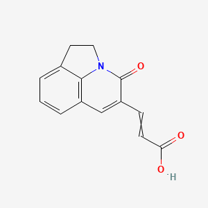 molecular formula C14H11NO3 B15502694 3-(11-Oxo-1-azatricyclo[6.3.1.04,12]dodeca-4,6,8(12),9-tetraen-10-yl)prop-2-enoic acid 