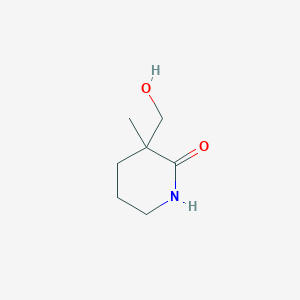 molecular formula C7H13NO2 B15502765 3-(Hydroxymethyl)-3-methylpiperidin-2-one 