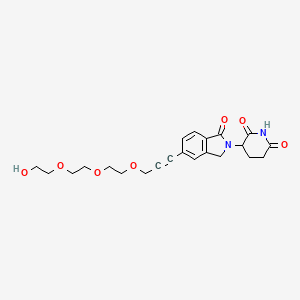 molecular formula C22H26N2O7 B15502844 Phthalimidinoglutarimide-5'-propargyl-PEG3-OH 
