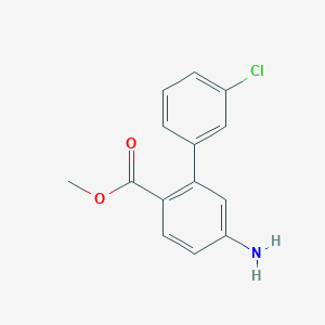 molecular formula C14H12ClNO2 B15502855 Methyl 5-amino-3'-chloro-[1,1'-biphenyl]-2-carboxylate 