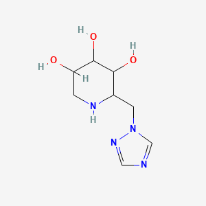 molecular formula C8H14N4O3 B15502997 2-(1,2,4-Triazol-1-ylmethyl)piperidine-3,4,5-triol 