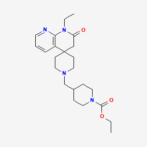 molecular formula C23H34N4O3 B15503640 Ethyl 4-((1-ethyl-2-oxo-2,3-dihydro-1H-spiro[[1,8]naphthyridine-4,4'-piperidin]-1'-yl)methyl)piperidine-1-carboxylate 
