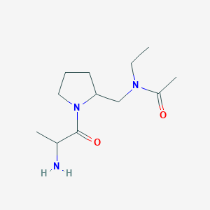 molecular formula C12H23N3O2 B15503803 N-[[1-(2-aminopropanoyl)pyrrolidin-2-yl]methyl]-N-ethylacetamide 