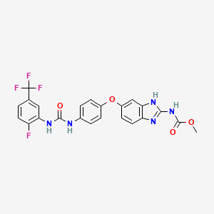 molecular formula C23H17F4N5O4 B15504571 Methyl (5-{4-[({[2-Fluoro-5-(Trifluoromethyl)phenyl]amino}carbonyl)amino]phenoxy}-1h-Benzimidazol-2-Yl)carbamate 