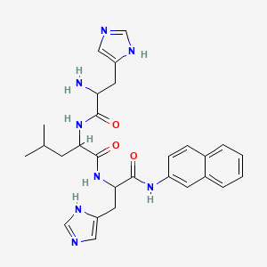 molecular formula C28H34N8O3 B15504662 L-Histidinamide, L-histidyl-L-leucyl-N-2-naphthalenyl- CAS No. 370564-52-6