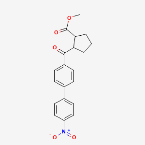 molecular formula C20H19NO5 B15504689 Methyl 2-[4-(4-nitrophenyl)benzoyl]cyclopentane-1-carboxylate 