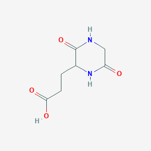 molecular formula C7H10N2O4 B15504693 3-(3,6-Dioxopiperazin-2-yl)propanoic acid 