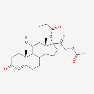 molecular formula C26H36O7 B15504719 Hydrocortisone aceponate;Hydrocortisone 