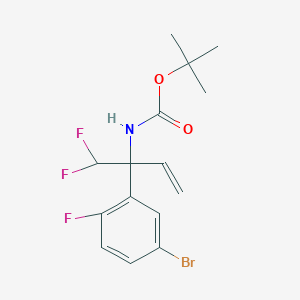 molecular formula C15H17BrF3NO2 B15504777 Tert-butyl (2-(5-bromo-2-fluorophenyl)-1,1-difluorobut-3-en-2-yl)carbamate 