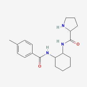 molecular formula C19H27N3O2 B15505002 2-Pyrrolidinecarboxamide, N-[(1R,2R)-2-[(4-methylbenzoyl)amino]cyclohexyl]-, (2S)- 