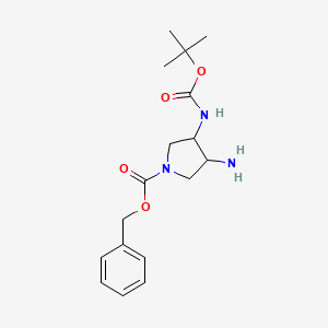 molecular formula C17H25N3O4 B15505103 Benzyl 3-amino-4-[(2-methylpropan-2-yl)oxycarbonylamino]pyrrolidine-1-carboxylate 