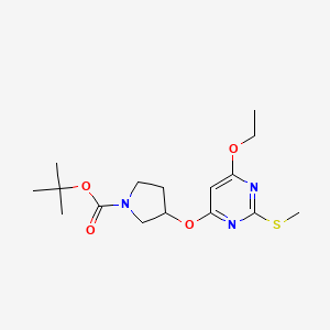molecular formula C16H25N3O4S B15505180 Tert-butyl 3-(6-ethoxy-2-methylsulfanylpyrimidin-4-yl)oxypyrrolidine-1-carboxylate 