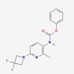molecular formula C16H15F2N3O2 B15505277 Phenyl N-[6-(3,3-difluoroazetidin-1-yl)-2-methylpyridin-3-yl]carbamate 