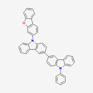 molecular formula C42H26N2O B15505303 9-(3-Dibenzofuranyl)-9'-phenyl-3,3'-bi-9H-carbazole 