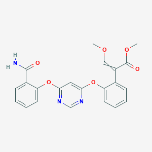 molecular formula C22H19N3O6 B15505418 Methyl 2-[2-[6-(2-carbamoylphenoxy)pyrimidin-4-yl]oxyphenyl]-3-methoxyprop-2-enoate 