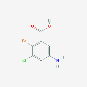 molecular formula C7H5BrClNO2 B15505546 5-Amino-2-bromo-3-chlorobenzoic acid 