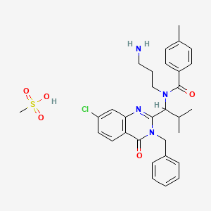 molecular formula C31H37ClN4O5S B15505804 Ispinesib (mesylate) 