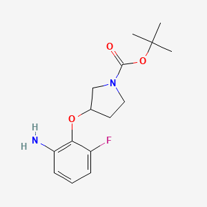 molecular formula C15H21FN2O3 B15506007 Tert-butyl 3-(2-amino-6-fluorophenoxy)pyrrolidine-1-carboxylate 