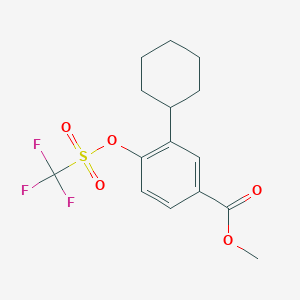molecular formula C15H17F3O5S B15506030 Methyl 3-cyclohexyl-4-(trifluoromethanesulfonyloxy)benzoate 