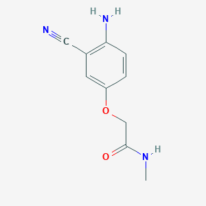 molecular formula C10H11N3O2 B15506120 Acetamide, 2-(4-amino-3-cyanophenoxy)-N-methyl- 