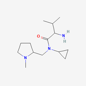 molecular formula C14H27N3O B15506250 2-Amino-N-cyclopropyl-3-methyl-N-(((S)-1-methylpyrrolidin-2-yl)methyl)butanamide 