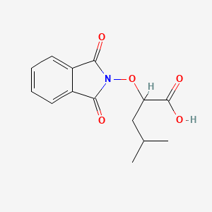 molecular formula C14H15NO5 B15506346 Pentanoic acid, 2-[(1,3-dihydro-1,3-dioxo-2H-isoindol-2-yl)oxy]-4-methyl-, (2S)- 