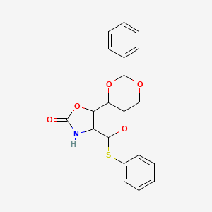 molecular formula C20H19NO5S B15506534 N,3-O-Carbonyl-1-(phenylthio)-4-O,6-O-benzylidene-1-deoxy-beta-D-glucosamine 