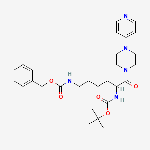 molecular formula C28H39N5O5 B15506926 benzyl N-[5-[(2-methylpropan-2-yl)oxycarbonylamino]-6-oxo-6-(4-pyridin-4-ylpiperazin-1-yl)hexyl]carbamate 
