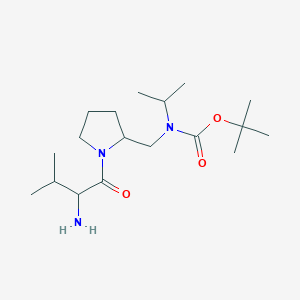 molecular formula C18H35N3O3 B15507363 tert-Butyl ((1-((S)-2-amino-3-methylbutanoyl)pyrrolidin-2-yl)methyl)(isopropyl)carbamate 