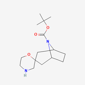 molecular formula C15H26N2O3 B15507433 Tert-butyl 8-azaspiro[bicyclo[3.2.1]octane-3,2'-morpholine]-8-carboxylate 