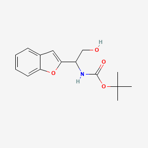 molecular formula C15H19NO4 B15507447 tert-butyl N-[1-(1-benzofuran-2-yl)-2-hydroxyethyl]carbamate 