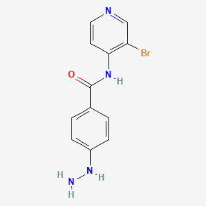 molecular formula C12H11BrN4O B15507608 N-(3-Bromopyridin-4-yl)-4-hydrazinylbenzamide 